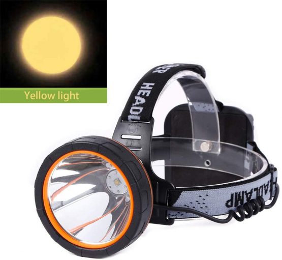 Hunting friends Separation Style LED Headlamp Rechargeable Head Lamp Waterproof Headlight Coon Hunting Lights for Outdoor (Yellow Light)