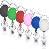 6 Pieces Mixed Colors Carabiner Retractable Badge Reel Clips Lanyard Extender for Key Ring and ID Cards