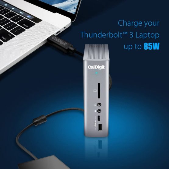 CalDigit TS3 Plus Thunderbolt 3 Dock - 85W Charging, 7X USB 3.1 Ports, USB-C Gen 2, DisplayPort, UHS-II SD Card Slot, LAN, Optical Out, for 2016+ MacBook Pro & PC (Space Grey - 0.7m/2.3ft Cable) … - Image 4