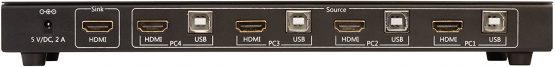 LINDY 4 Port KVM Switch - HDMI, USB 2.0 & Audio - Image 2