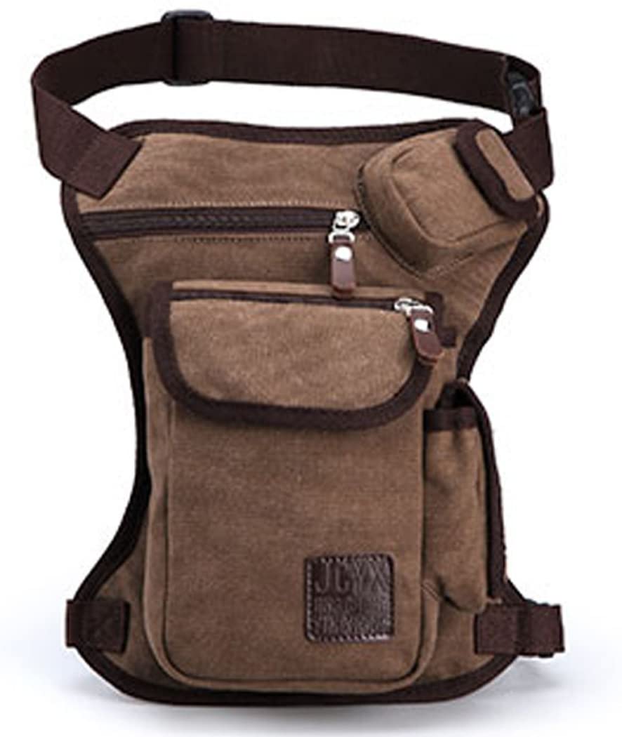 Canvas Drop Leg Bag Hiking Waist Pack for Men Women Outdoor Travel Sports Tactical Military Motorcycle Bike Cycling Riding Thigh Fanny Pouch
