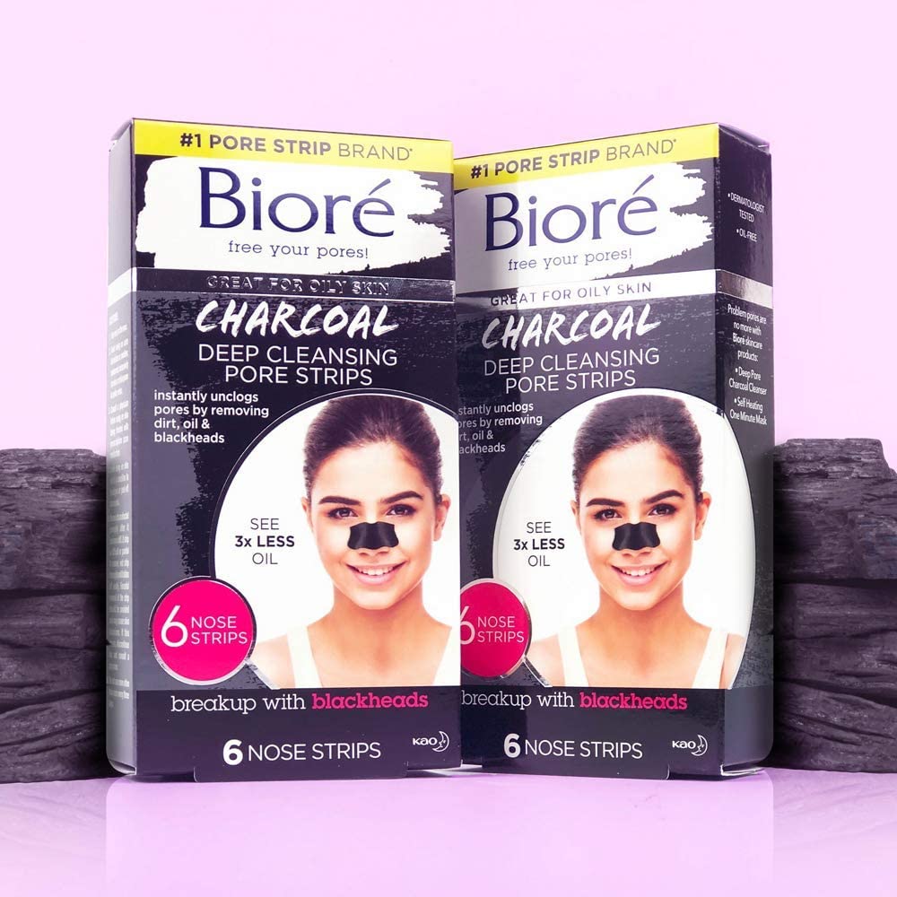 Biore Charcoal Pore Strips - Pack of 6, Black, 6 count (Pack of 1) - Image 3