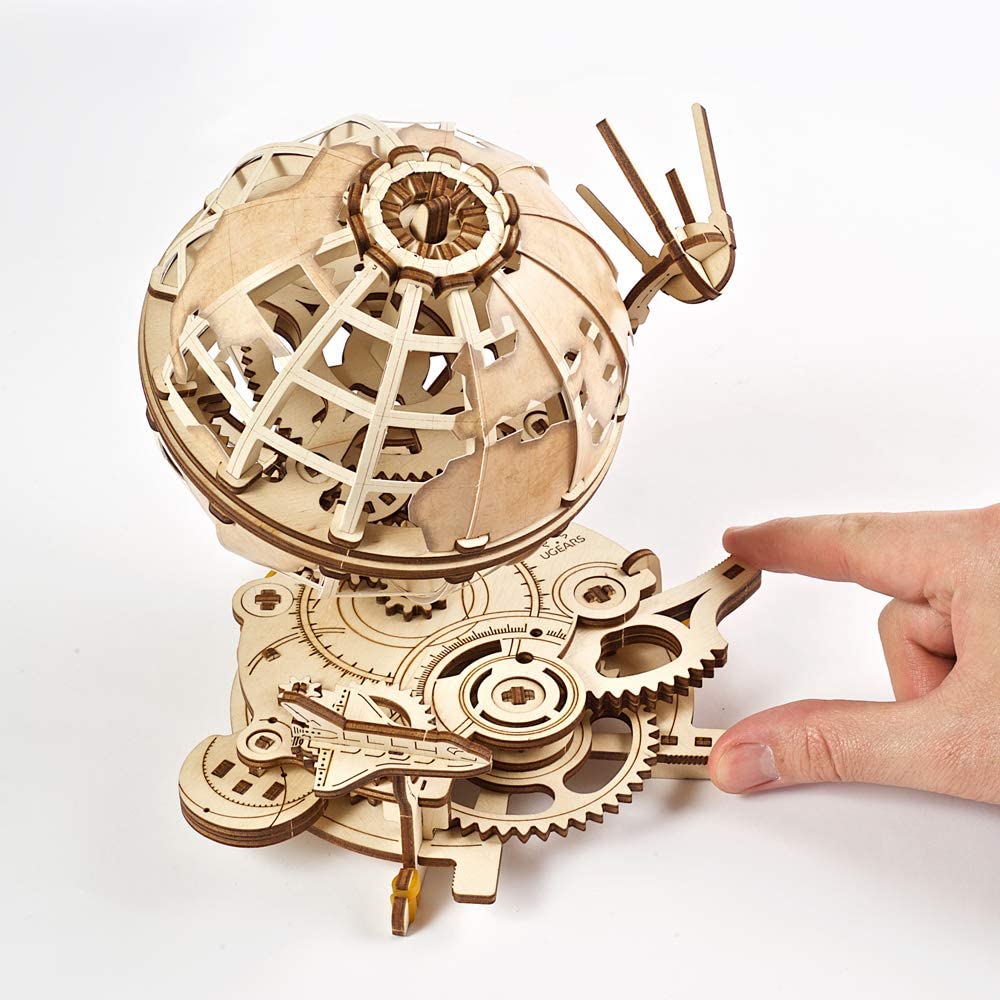 UGEARS Globus 3D Wooden Puzzles for Adults, Earth Globe Wooden Model Kits for Adults to Build - Image 4