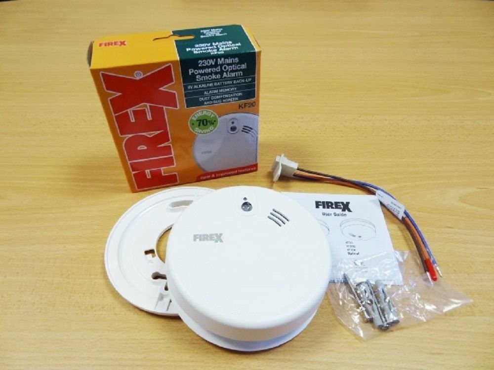 Twin Pack Kidde Firex KF20 Mains Powered Optical Smoke Alarm with 9V Back Up Batteries, White - Image 3