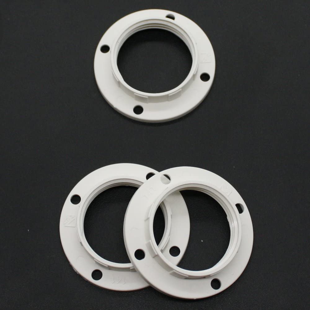 3-piece screw ring E14 plastic, white, for lamp socket rings and lamp ...