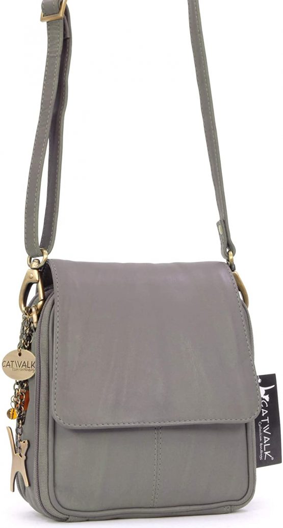 Catwalk Collection Handbags - Women's Leather Cross Body Shoulder Bag - Organiser Messenger with Long Adjustable Strap - TEAGAN - Image 3