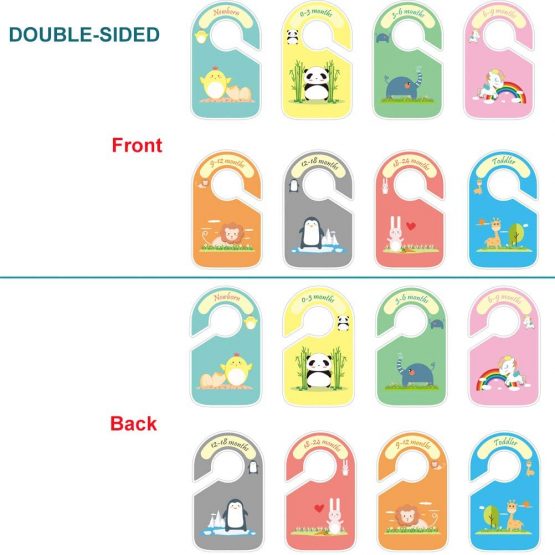 Baby Wardrobe Dividers Set Pack of 8 Baby Closet Dividers Cute Animals Design Plastic Nursery Closet Dividers Closet Organisers/Hangers Dividers - Image 2