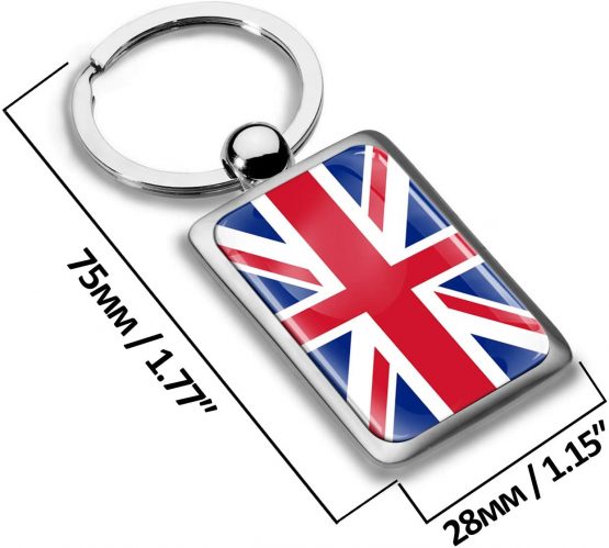 Biomar Labs® 3D Metal UK Union Jack Great Britain England Flag Keyring Key Ring Accessories Men Women Keychain Gift KK 216 - Image 2