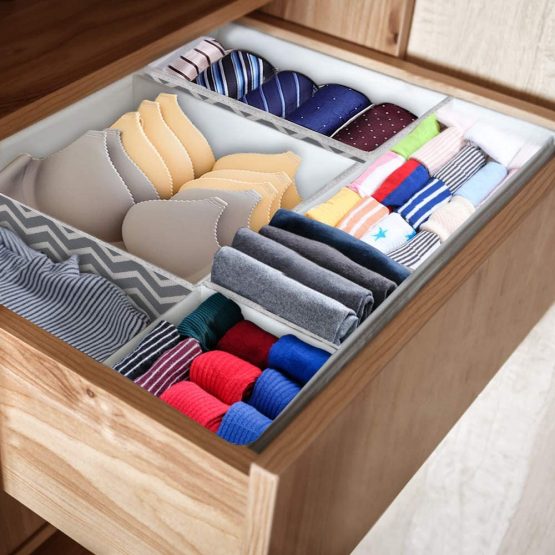 Fabric Storage Box Foldable Wardrobe Drawer Dividers Closet Dresser ...