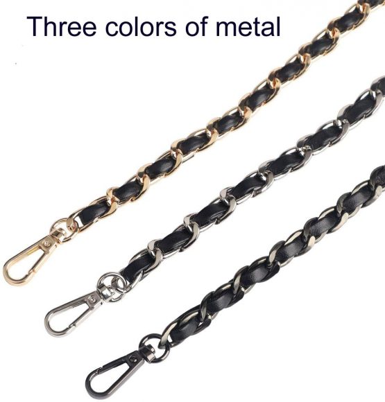 BEAULEGAN Purse Leather Chain Strap Replacement for Handbag Crossbody or Shoulder Bags, 130 cm Long (Black Gunmetal) - Image 3
