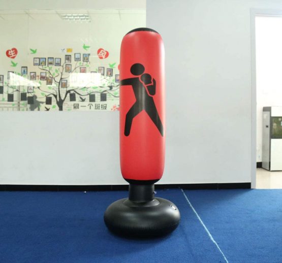 Himifuture 160cm Punch Bag, Inflatable Free-Standing Fitness Target Stand Tower Bag, Free Standing Tumbler Column Sandbag with a Free Foot Air Pump, Wine Red - Image 2