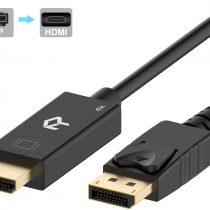 Rankie DisplayPort (DP) to HDMI Cable, 4K Resolution Ready, 1.8 m, Black