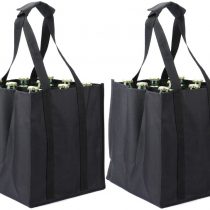 Tebery 9 Wine Bottle Carriers Tote Carry Case Bag for Beer Cans Drinks 2-set