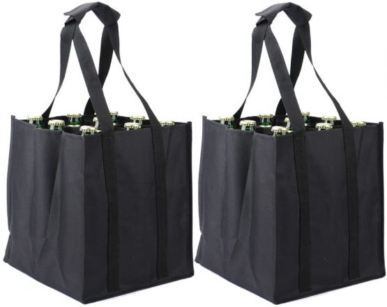 Tebery 9 Wine Bottle Carriers Tote Carry Case Bag for Beer Cans Drinks 2-set