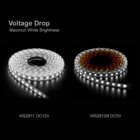 BTF-LIGHTING WS2811 IC Addressable Dream Color LED Strip 16.4FT 60LEDs/m 20Pixels/m 300LEDs 100pixels IP30 Non-Waterproof Black PCB Flexible DC12V Chasing Effect for Bedroom Desk Home Decoration - Image 4