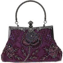 MMYOMI Vintage Floral Beaded Rhinestone Embroidery Clutch Sequin Wedding Party Prom Bag Bridal Ladies Crossbody Evening Handbag