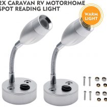 MASO 2x 12V LED Spot Reading Light Switch Camper Van Caravan VAN Boat Motorhome Light Warm Light pack of 2