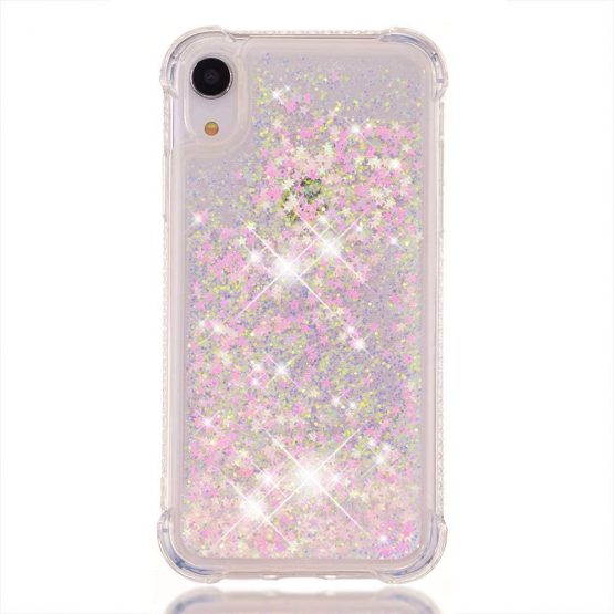 iPhone XR Shockproof Case Liquid, iPhone XR Silicone Case, 3D Bling Flowing Liquid Floating Sparkle Colorful Glitter Quicksand Waterfall TPU Protective Bumper Phone Case for Apple iPhone XR - Image 2