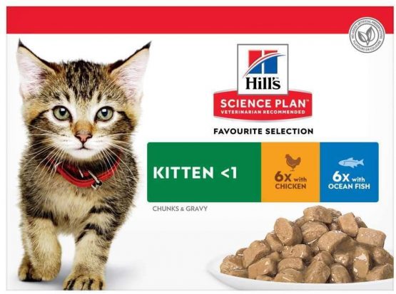 Hill's Science Plan - Cat Feline Pouches - Wet Food - Kitten Favourite Selection - Chicken & Fish in Gravy (12 Pouches) - Image 4