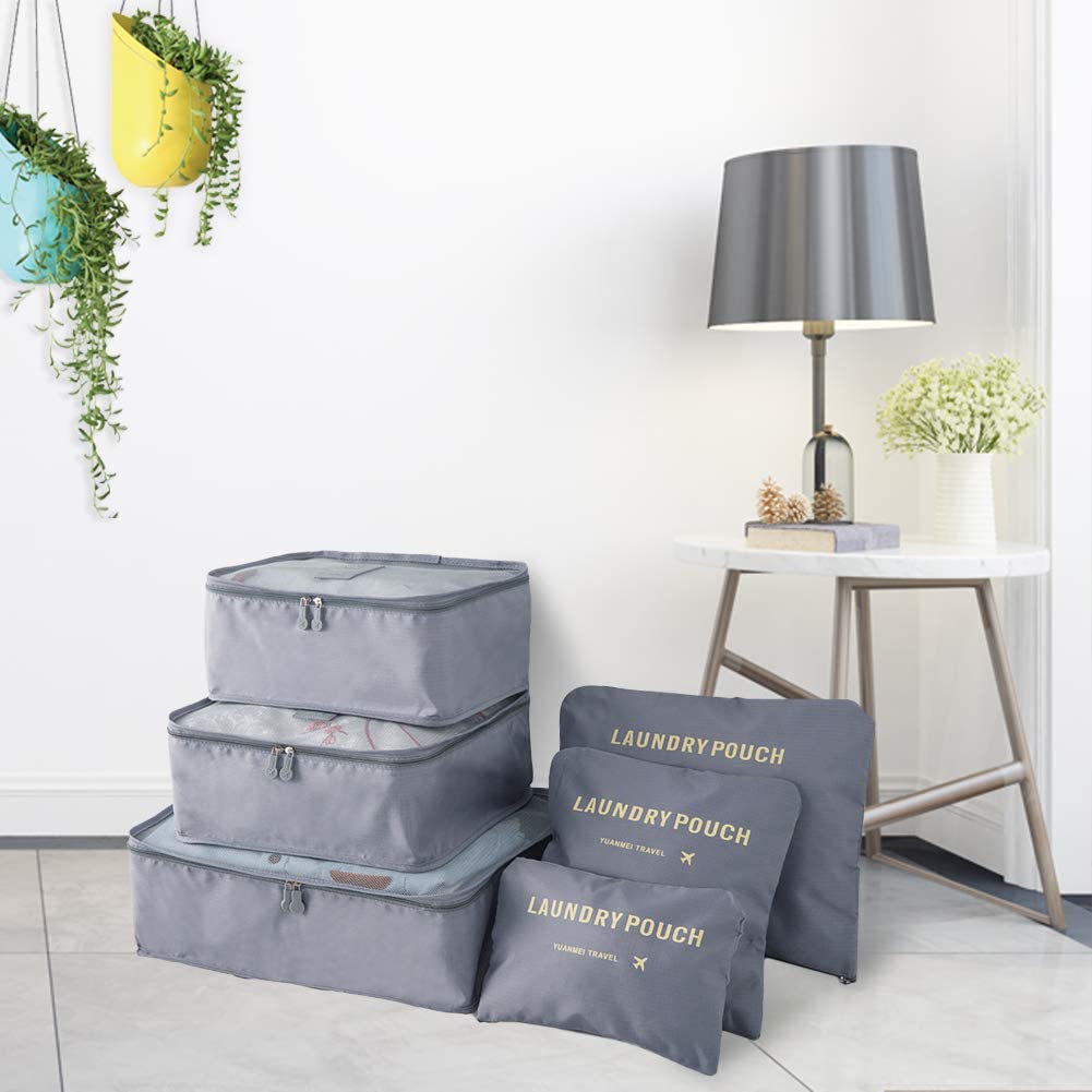 WOWTOY 6PCS Packing Cubes for Travel Luggage Organiser Bag Compression Pouches Clothes Suitcase - Image 3