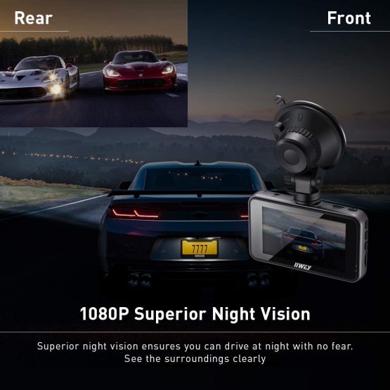 iiwey 4K Dash Cam Front Rear with WIFI GPS, Upgraded Front 4K Rear 1080P or Single Front 4K 2160p@30fps Car Camera, 3” Touchscreen Dashboard Camera, Sony Night Vision, Parking Monitor, App Control - Image 4