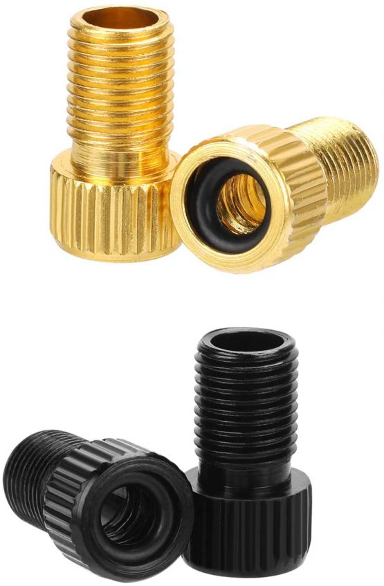 QKURT 4pcs Presta to Schrader Bike Valve Adapter, Aluminum Alloy Adapter Converter Bicycle Valve - Image 2