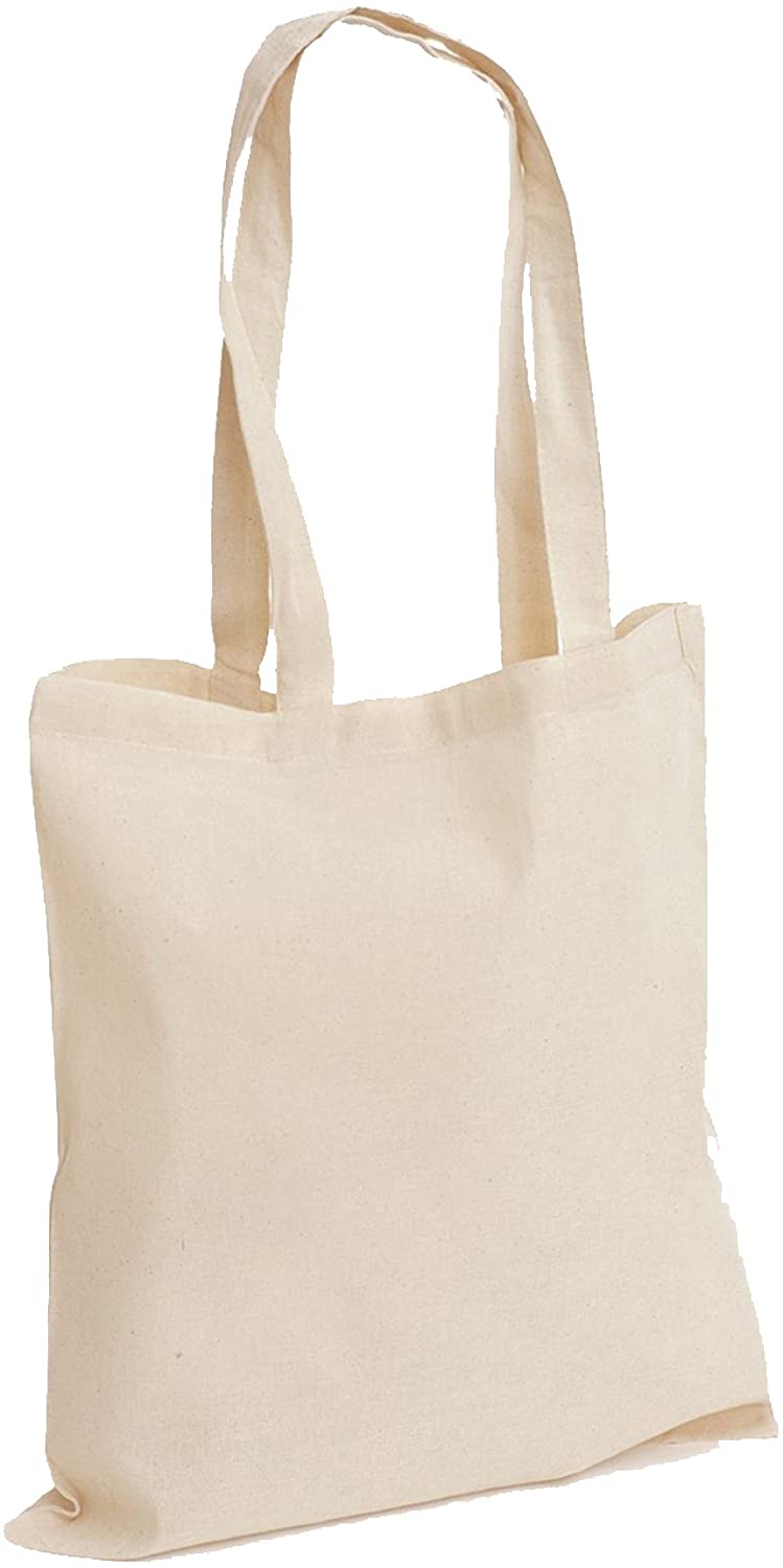 D&H CLOTHING UK Pack of 10 Premium Plain Natural Cotton Shopping Tote Bags Eco Friendly Shoppers Ideal For Printing And Decorating