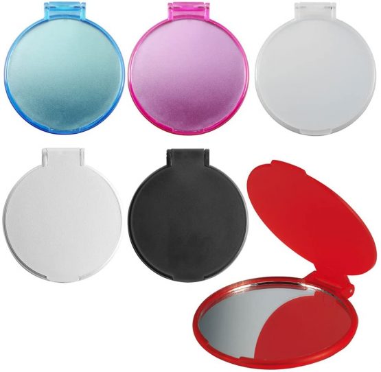 eBuyGB Compact Vanity Handbag Mirrors Folding Cosmetic Mirror Toiletry Bag, Blue, Pack of 10 - Image 3
