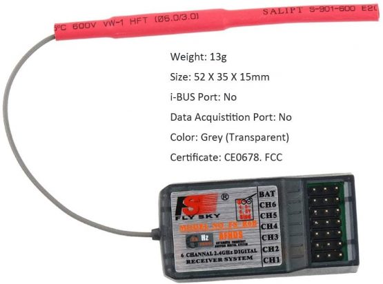 Tamlltide Flysky FS FS-R6B 2.4G 6 Channel Receiver Radio Model Remote Control Receiver for RC Car FS-TH9X - Image 3