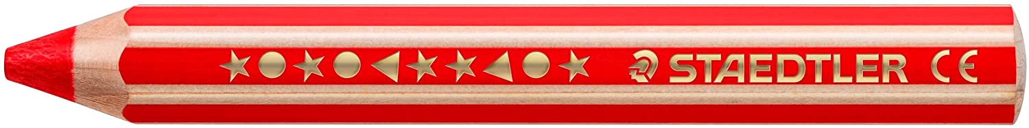 STAEDTLER Noris Junior 140-2 3-in-1 coloured pencil, red, Box of 6