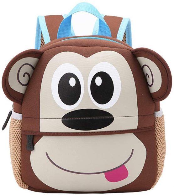 BAIGIO Children's Backpack Waterproof Nursery Bag Toddler Kids School Bag with Animal Design (Monkey, S)