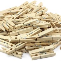 com-four® 120x wooden clothespins - sustainable wooden pegs made of birch wood - untreated wooden clothespins for hanging clothes and handicrafts (120 pieces - birch)