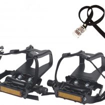 COZYROOMY Bike Pedals with Clips and Straps, for Exercise Bike, Spin Bike And outdoor bicycles, 9/16-Inch Spindle Resin/Alloy Bicycle Pedals, Half year warranty