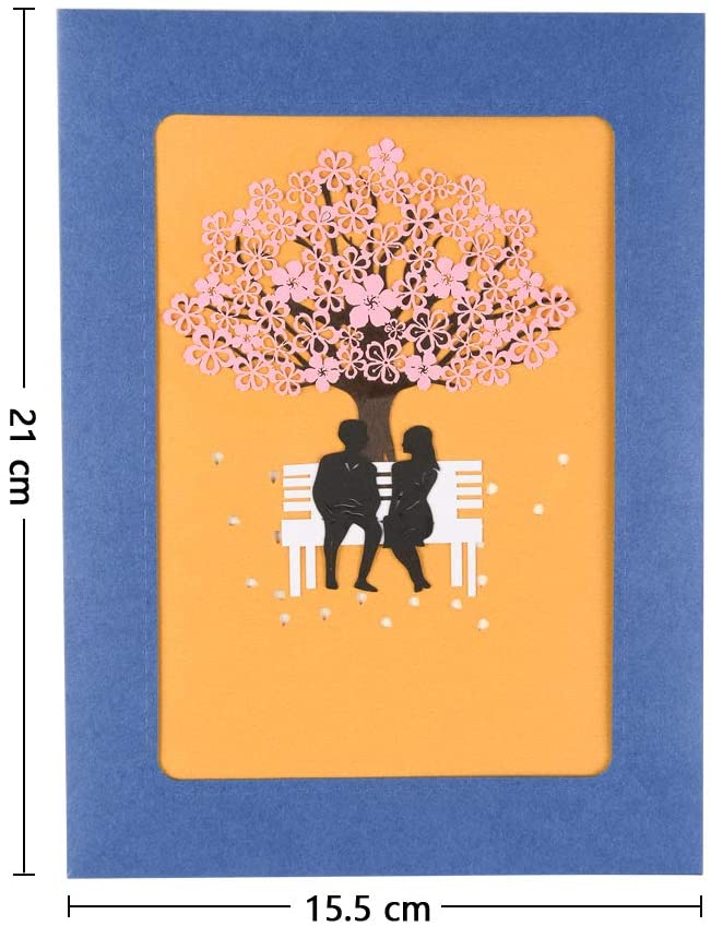 Vicloon 3D Card, Pop Up Greeting Card Cherry Blossom Wedding Card, Anniversary Card, Birthday Card - Image 3