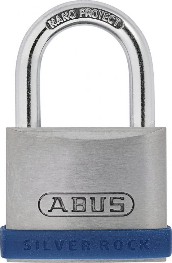 ABUS 79262 Rock Padlock/Lock with Key, Silver/Blue, 40mm