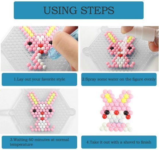 Queta Water Fuse Beads Kit, Aqua Water Beads Sticky Beads with DIY Crafting Accessories Sticky