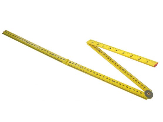 Faithfull FAIRULEFOLD RULEFOLD 1m Folding Rule ABS Plastic - Yellow