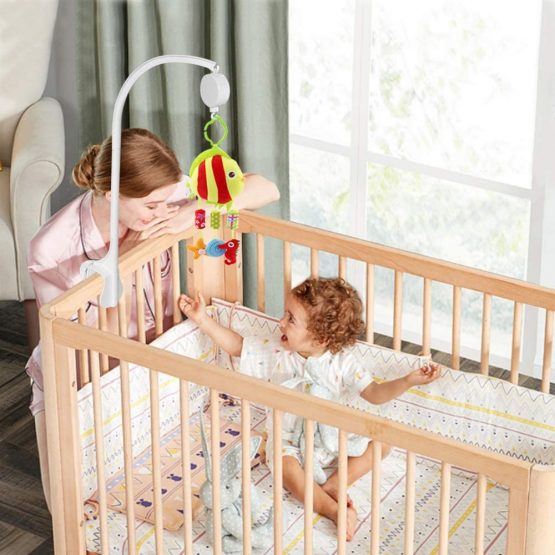 AIFUDA 25 Inch Baby Musical Crib Mobile Bed Bell Holder Infant Bed Decoration Toys Rotating Music Box Nut Screw Arm Bracket - Image 4