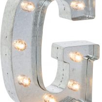 Darice Metal Marquee Letter 9.875-inch, G, Galvanized Silver, 9"
