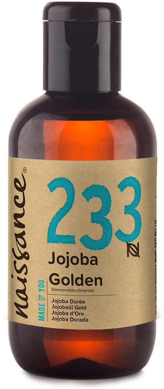 Naissance Cold Pressed Golden Jojoba Oil (no. 233) 100ml - Pure & Natural, Unrefined, Vegan, Hexane Free, No GMO - Ideal for Aromatherapy and as a Massage Base Oil