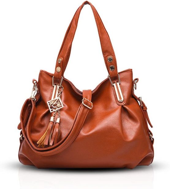 NICOLE & DORIS Ladies Tote Bag Handbag Hobes and Shoulder Bag Women Messenger Brown