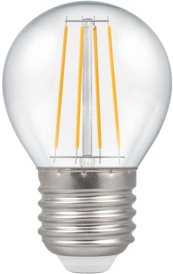 Crompton LED Dimmable Filament Golf Ball Light Bulb Clear 5W E27 ES 2700K Warm