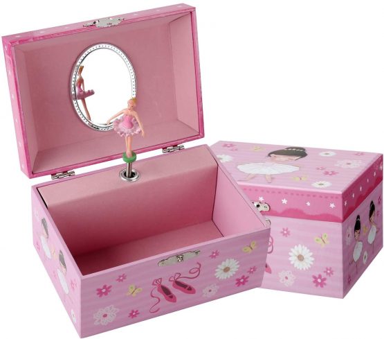 Taopu Keepsake Musical Jewelry Box with dancing Ballerina Girl Music Box Jewel Storage Case for Girls