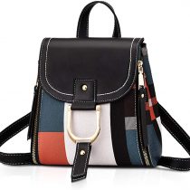 NICOLE&DORIS Womens Backpack Mini Backpack Crossbody Bag Handbags Backpack for ladies Leather Rucksack Shoulder Bag Black