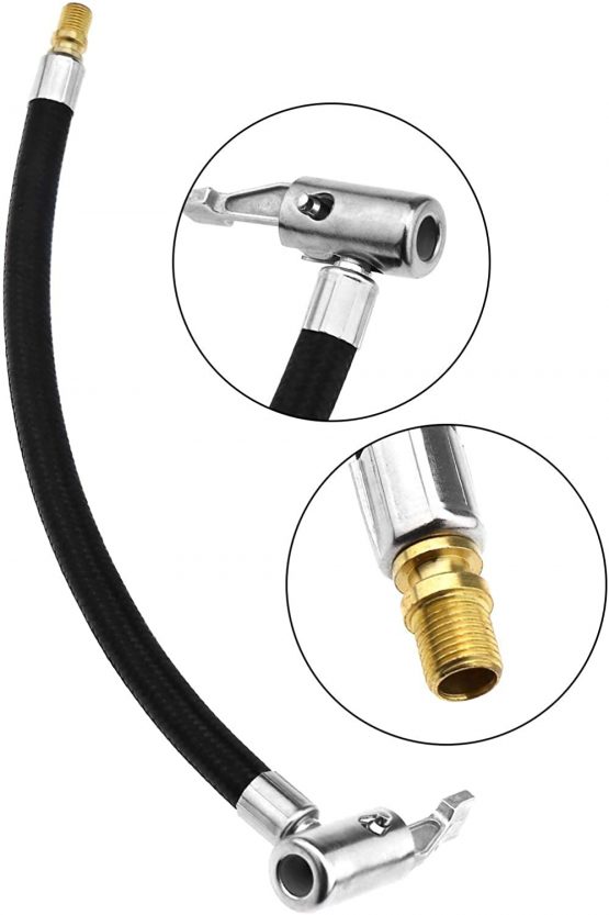 ENET 9.3"/23.5cm Motorcycle Car Braided Flexible Clip On Air Tyre Tire Chuck Inflator Pump Hose Adapter Pipe Air Tool - Image 4