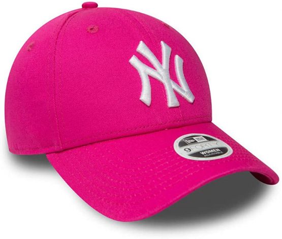 New Era 9Forty Womens Fashion ESS NY Yankees Baseball Cap - Pink/White - Image 3