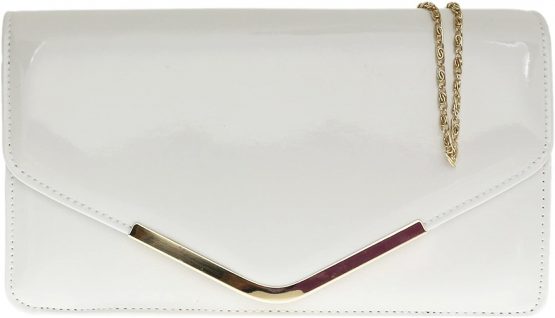 Girly HandBags Patent Faux Leather Envelope Clutch Bag Shoulder Bag Party