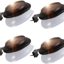 Solar Gutter Lights Outdoor,SMY Lighting Upgrade LED Solar Gutter Lights with Adjustable Bracket, IP55 Waterproof Solar Fence Lights for Patio Fence, Garden, Wall, Yard(4pcs, Pure White)