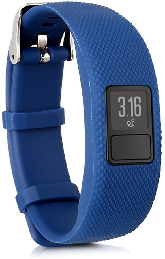 kwmobile 2x Straps for Garmin Vivofit 4 Watch Strap - Silicone Replacement Watch Strap Set - Replacement Bands Black/Dark Blue - Image 3