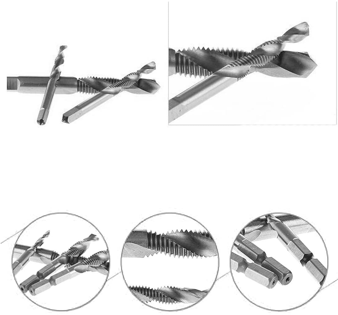 Malayas Drill Tap Combination Bit 6 Pieces Hss Tap Drill Bit Thread Spiral Screw Tap - Image 3
